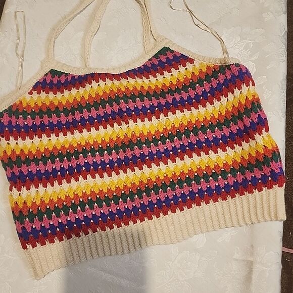 New Versona Medium Knitted Crop Top - Picture 1 of 5